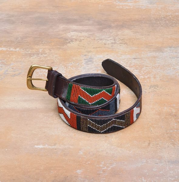 35″-39″ Maasai beaded leather belt 1 35″-39″ Maasai beaded leather belt