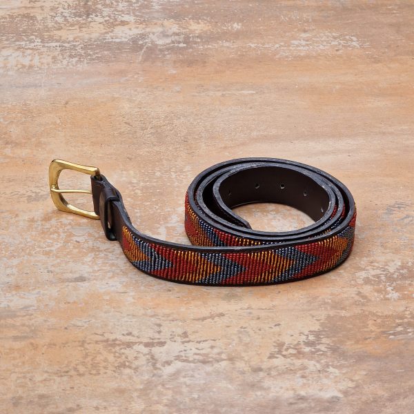 40″-44″ Maasai beaded unisex leather belt 1 40″-44″ Maasai beaded unisex leather belt