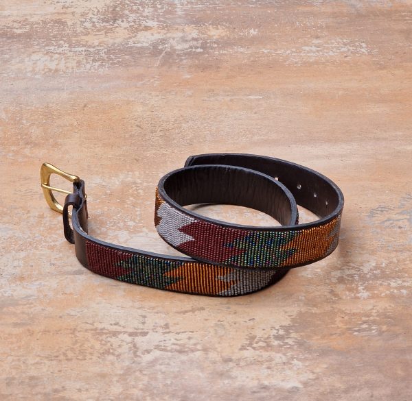 28″-34″ Maasai beaded unisex leather belt 1 28″-34″ Maasai beaded unisex leather belt