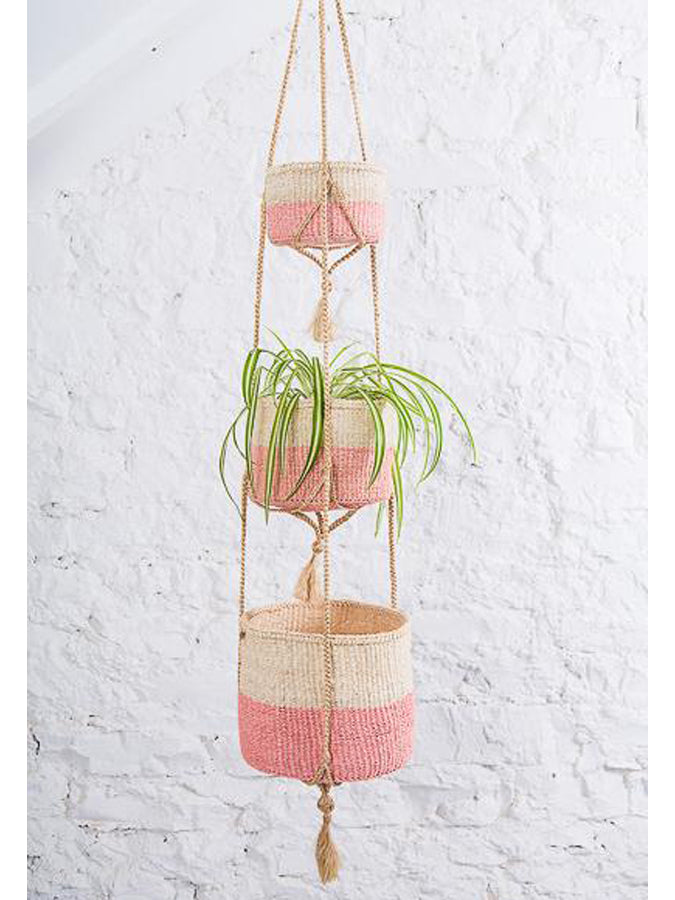 JAMUNA: 3 Tier Jute Macrame Plant Hanger 1 JAMUNA: 3 Tier Jute Macrame Plant Hanger