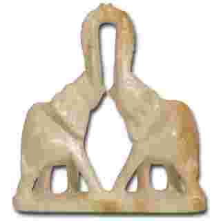 Stone sculpture "Kissing Elephants"