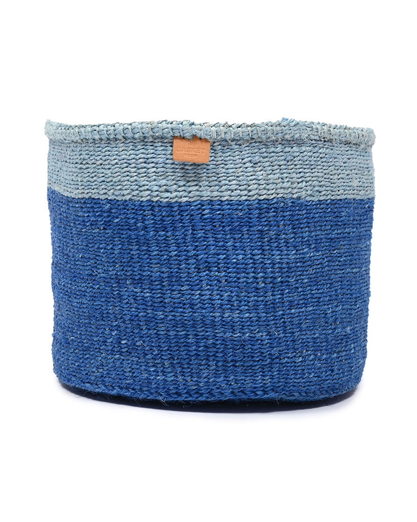 TOFAUTI: Two Blue Duo Colour Block Woven Basket 1 TOFAUTI: Two Blue Duo Colour Block Woven Basket