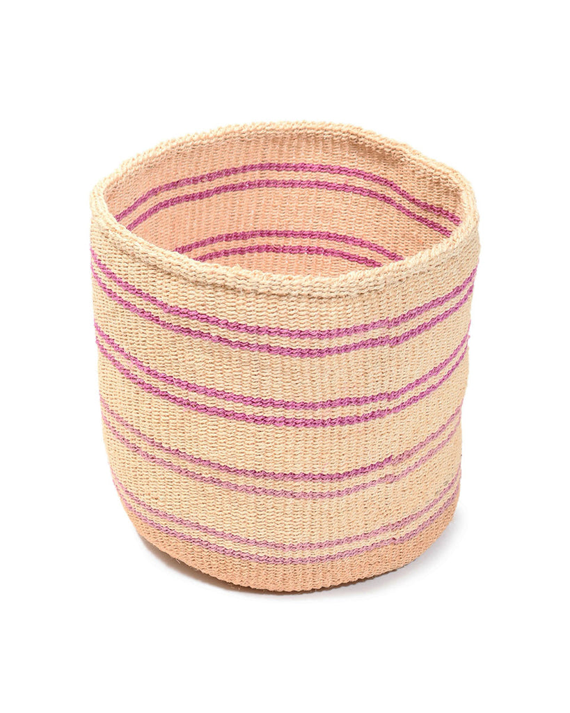 MCHAICHAI: Large Purple Sisal Basket 1 MCHAICHAI: Large Purple Sisal Basket