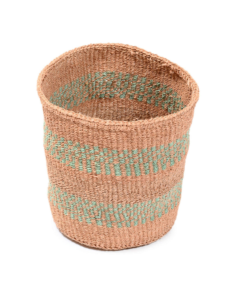 MUGAJUMA: Small Turquoise Sisal Basket 1 MUGAJUMA: Small Turquoise Sisal Basket