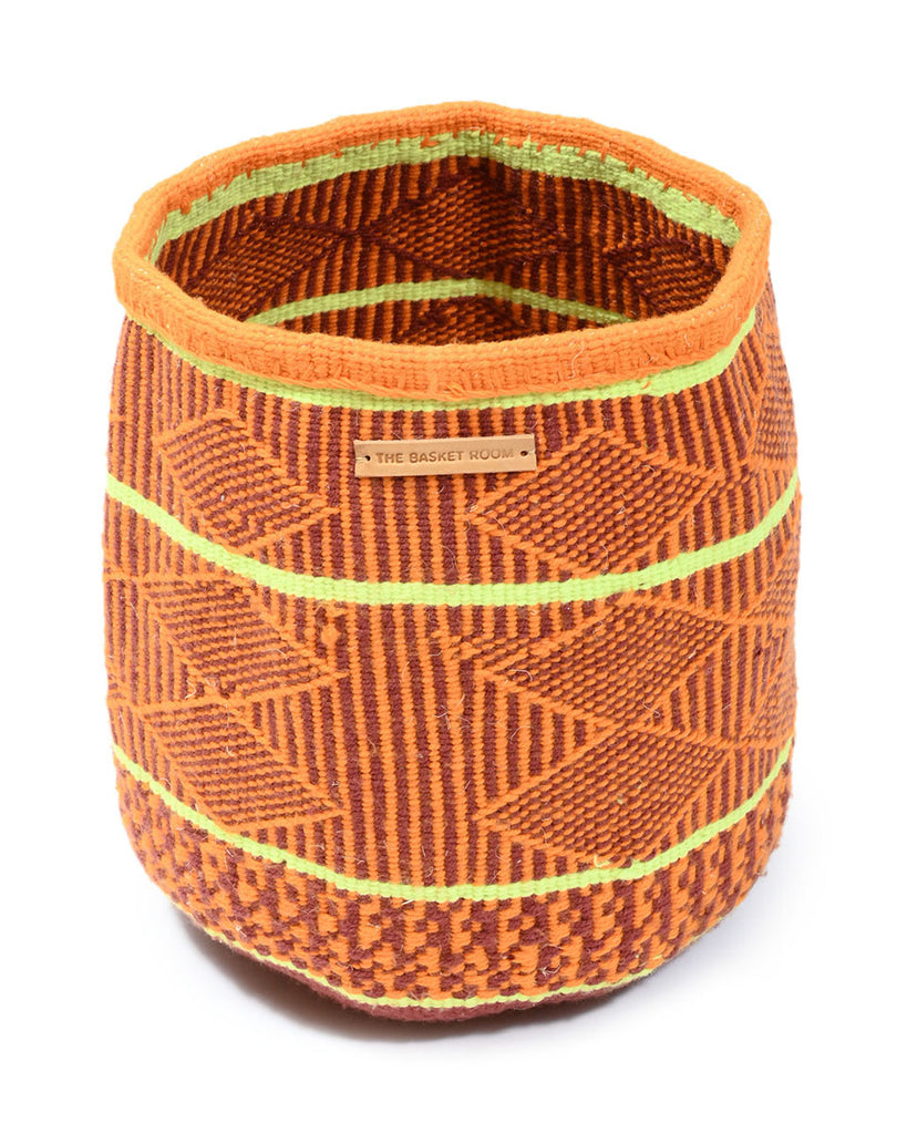 PAPAI: Small Orange Wool Basket 1 PAPAI: Small Orange Wool Basket