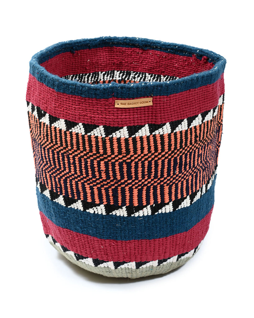 KITABU: Extra Large Maroon & Orange Wool Basket 1 KITABU: Extra Large Maroon & Orange Wool Basket