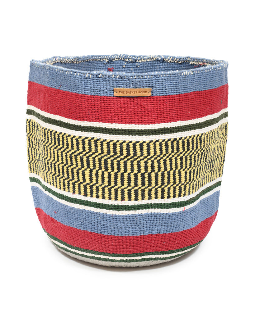 JUU: Extra Large Black, Yellow & Turquoise Wool Basket 1 JUU: Extra Large Black, Yellow & Turquoise Wool Basket
