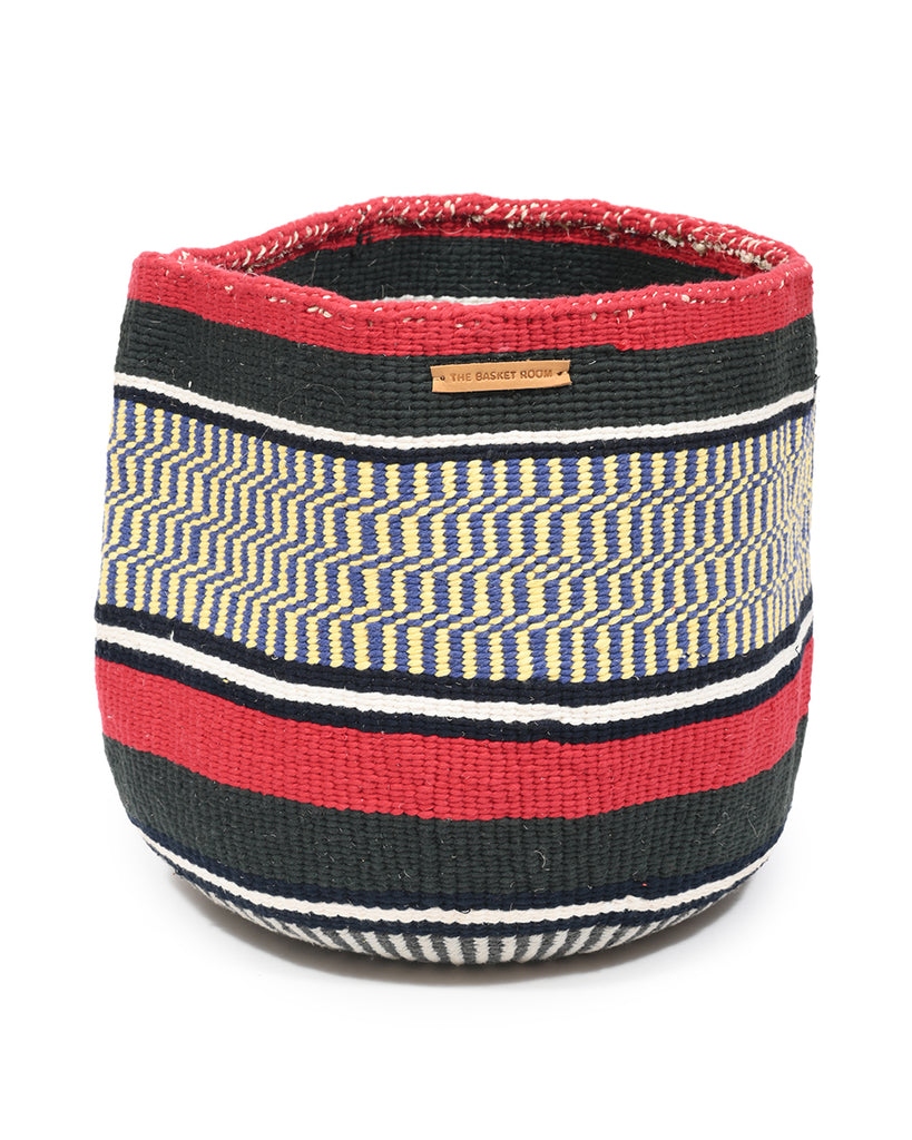 PESA: Extra Large Blue, Red & Yellow Wool Basket 1 PESA: Extra Large Blue, Red & Yellow Wool Basket