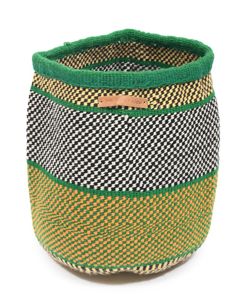 AHERA: Extra Small Green and Yellow Wool Basket 1 AHERA: Extra Small Green and Yellow Wool Basket