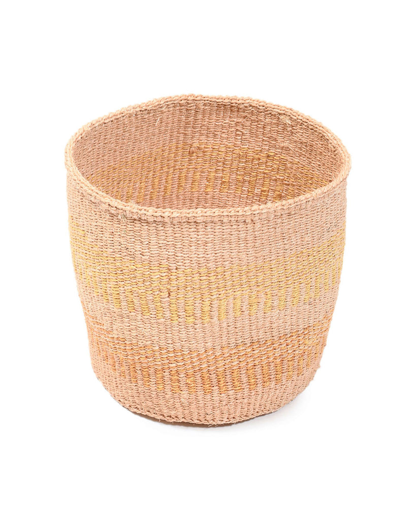 TABITISA: Small Blue, Grey and Brown Sisal Basket 1 TABITISA: Small Blue, Grey and Brown Sisal Basket