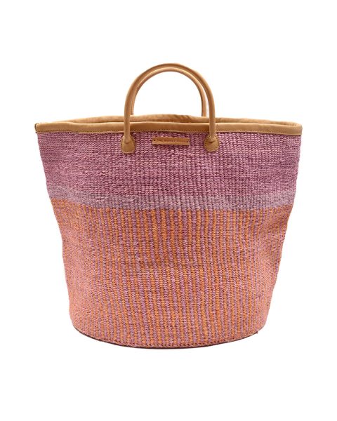 Orange, Pink & Purple Stripe Woven Laundry Basket 1 Orange, Pink & Purple Stripe Woven Laundry Basket