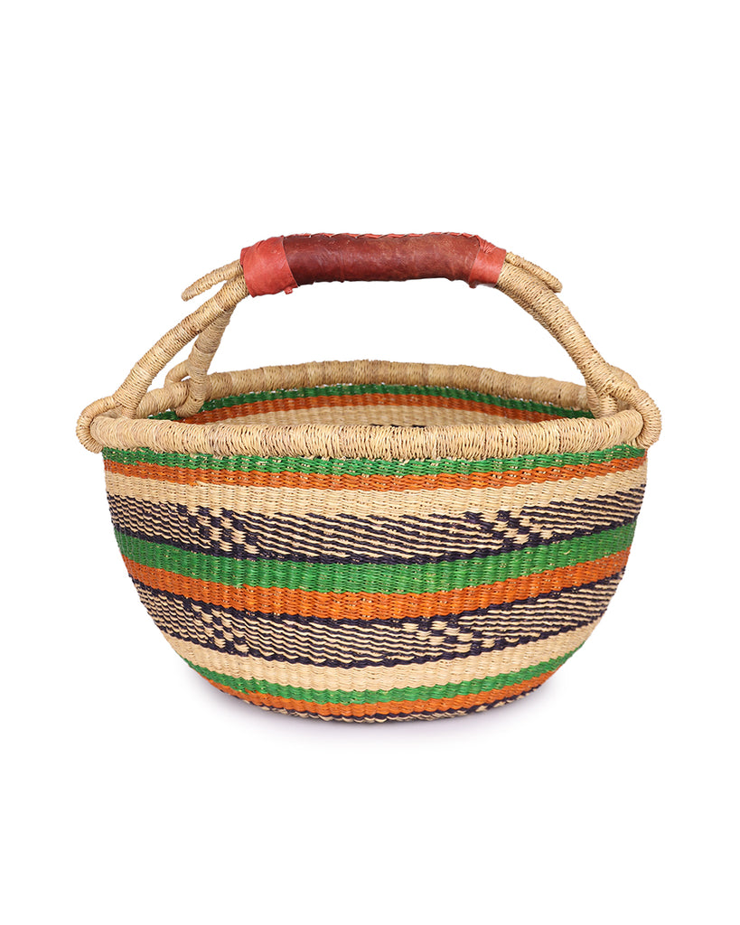 KONONGO: Orange & Green Market Basket 1 KONONGO: Orange & Green Market Basket