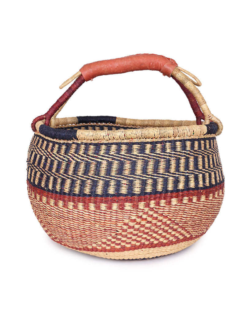 SAVELUGU: Brown & Navy Market Basket 1 SAVELUGU: Brown & Navy Market Basket