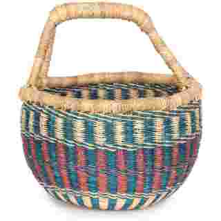 LUNGNI: Purple & Teal Mini Market Basket