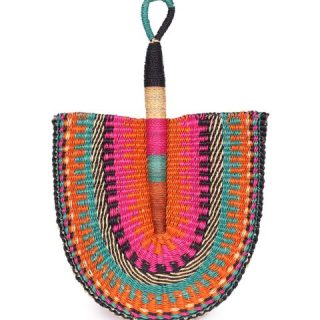 Orange, Pink & Turquoise Woven Fan