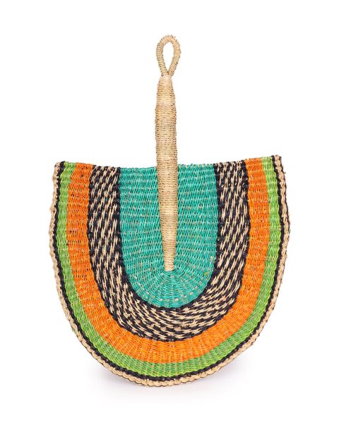 Orange, Blue & Green Woven Fan 1 Orange, Blue & Green Woven Fan