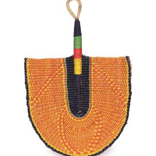 Red, Yellow & Navy Woven Fan