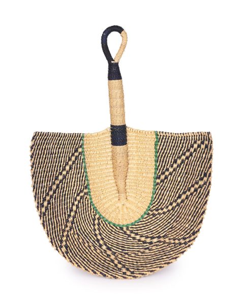 Navy & Green Woven Fan 1 Navy & Green Woven Fan
