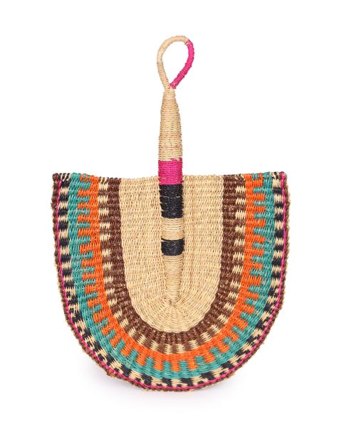 Orange, Brown & Blue Woven Fan 1 Orange, Brown & Blue Woven Fan