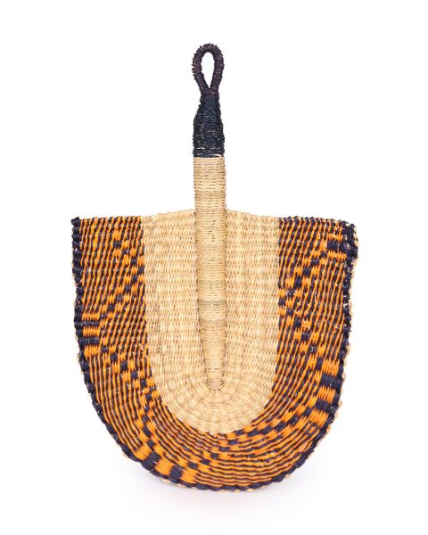 Orange & Navy Woven Fan 1 Orange & Navy Woven Fan