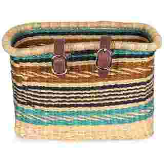 DWENDWENBADZE: Blue, Green & Black Rectangular Bike Basket