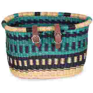 KUMASI: Turquoise & Navy Oblong Bike Basket
