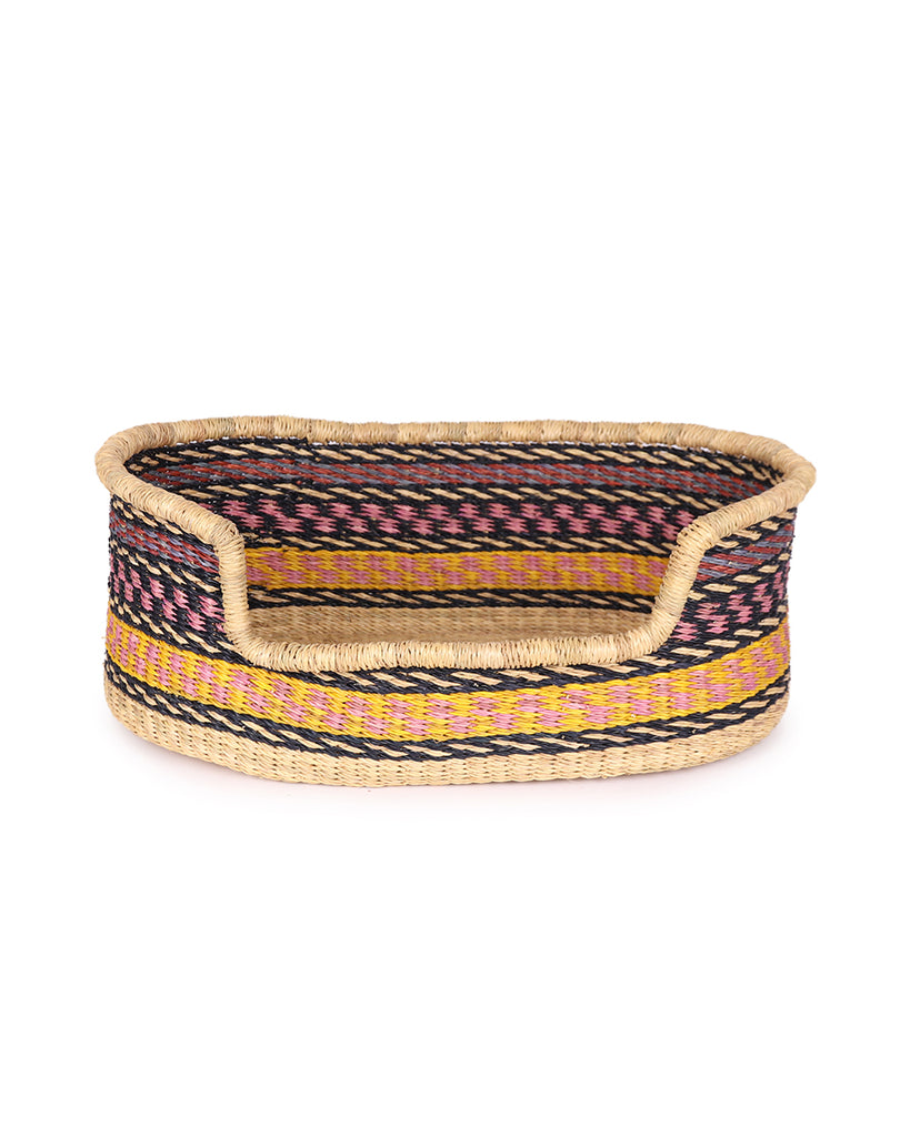 ABOLO: Pink, Yellow & Black Dog Basket - Small 1 ABOLO: Pink, Yellow & Black Dog Basket - Small
