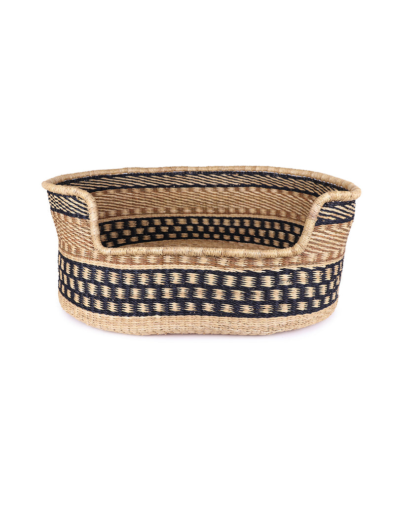 BATAKARI: Black & Brown Dog Basket - Large 1 BATAKARI: Black & Brown Dog Basket - Large