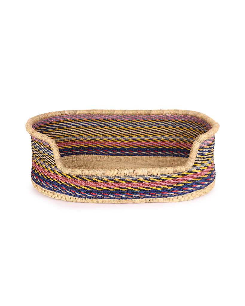 ASUANTSI: Purple, Blue & Yellow Dog Basket - Small 1 ASUANTSI: Purple, Blue & Yellow Dog Basket - Small