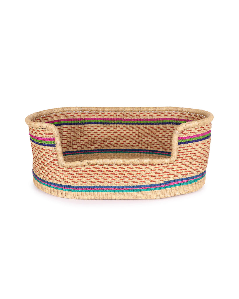 BESEASE: Orange, Pink & Blue Dog Basket - Small 1 BESEASE: Orange, Pink & Blue Dog Basket - Small