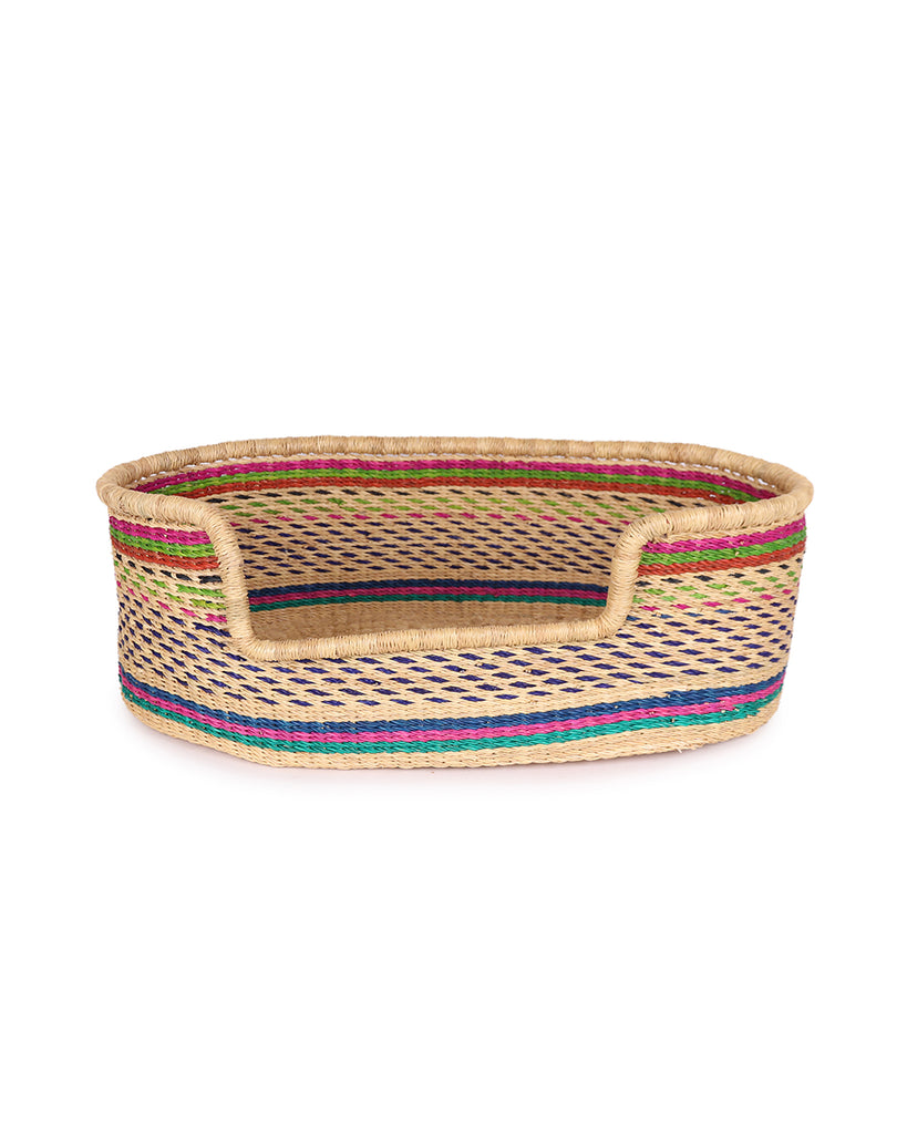 BREMAN: Blue & Pink Dog Basket - Small 1 BREMAN: Blue & Pink Dog Basket - Small