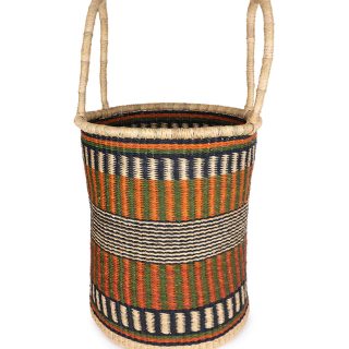 KUNTU: Large Orange & Green Log or Laundry Basket