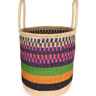 KWEIKROM: Large Green, Orange & Pink Log or Laundry Basket