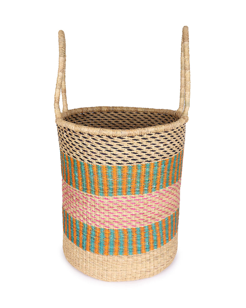 NKODWO: Large Pink, Blue & Orange Log or Laundry Basket 1 NKODWO: Large Pink, Blue & Orange Log or Laundry Basket