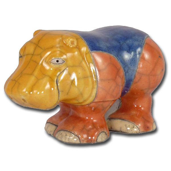 RAKU Ceramic figure hippo 1 RAKU Ceramic figure hippo