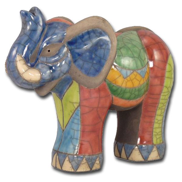 RAKU Ceramic figure "Elephant", XXL 1 RAKU Ceramic figure "Elephant", XXL