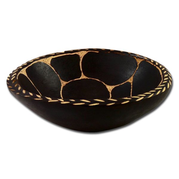 Round Wooden Bowl "Black & White", approx. 20 cm 1 Round Wooden Bowl "Black & White", approx. 20 cm