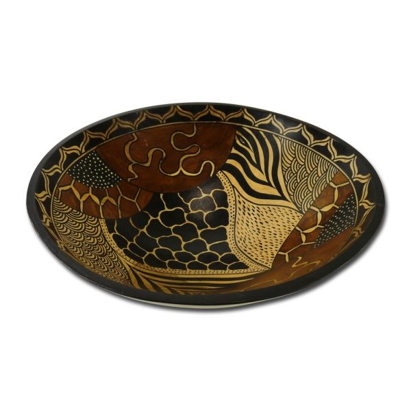 Wooden Bowl "Animal Pattern", approx. 41 cm 1 Wooden Bowl "Animal Pattern", approx. 41 cm