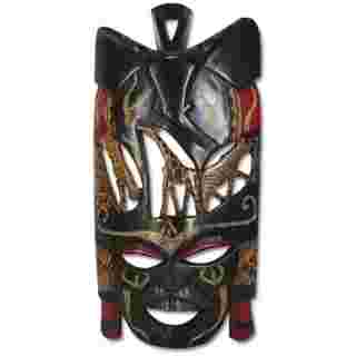 Wooden mask "African Wildlife", large