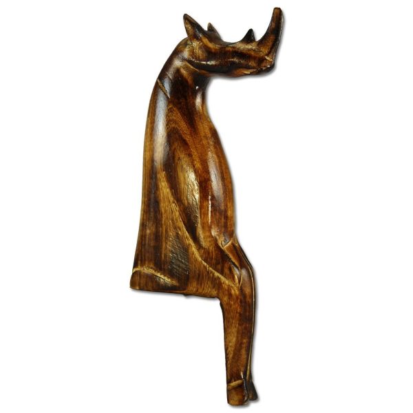 Shelf sitter wooden animal "Sitting rhino", brown 1 Shelf sitter wooden animal "Sitting rhino", brown