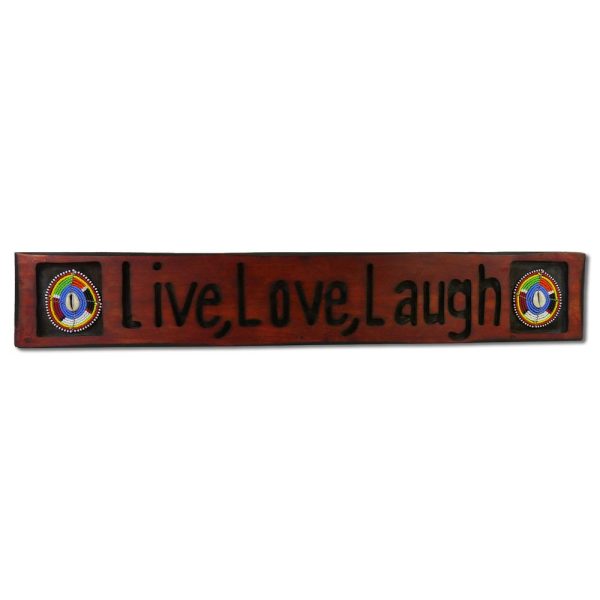 African wall slogan "Live Love Laugh" approx. 60 cm 1 African wall slogan "Live Love Laugh" approx. 60 cm