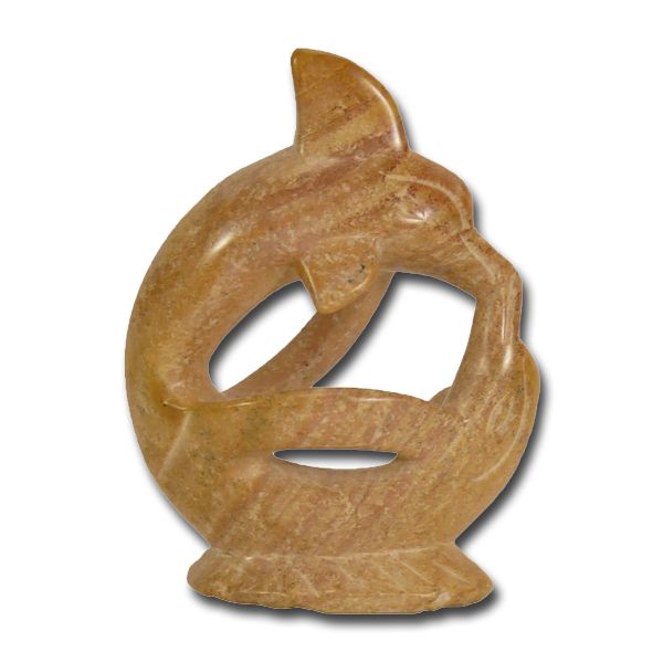 Stone sculpture "Kissing dolphins", small 1 Stone sculpture "Kissing dolphins", small
