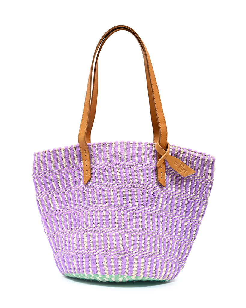 WAKATI: Power Lilac Wool and Sisal Tote Bag 1 WAKATI: Power Lilac Wool and Sisal Tote Bag