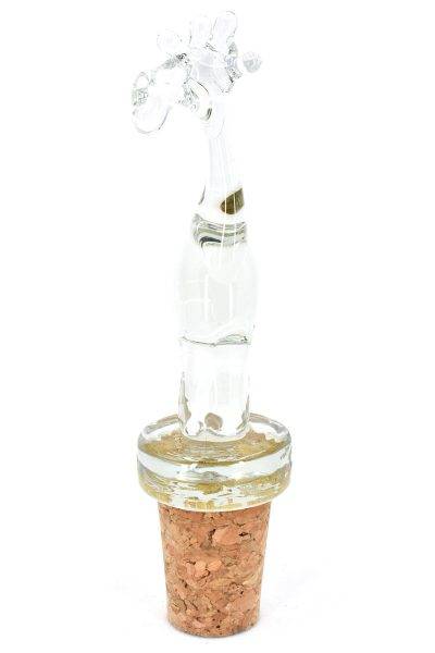 Ngwenya Handblown Recycled Glass Giraffe Bottle Stopper 1 Ngwenya Handblown Recycled Glass Giraffe Bottle Stopper