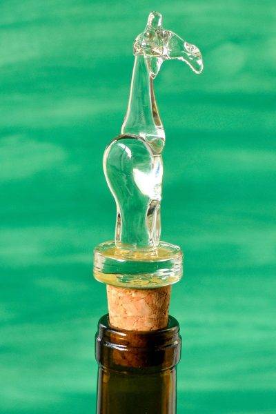 Ngwenya Handblown Recycled Glass Giraffe Bottle Stopper 2 Ngwenya Handblown Recycled Glass Giraffe Bottle Stopper