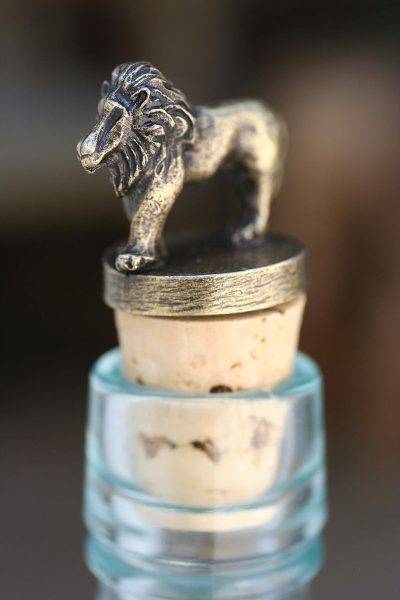 South African Brass Lion Wine Bottle Stopper 2 South African Brass Lion Wine Bottle Stopper