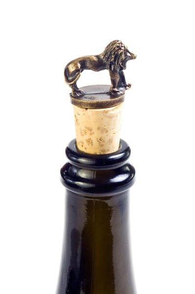South African Brass Lion Wine Bottle Stopper 3 South African Brass Lion Wine Bottle Stopper