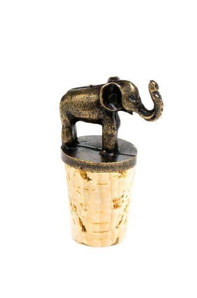 South African Brass Elephant Wine Bottle Stopper 1 South African Brass Elephant Wine Bottle Stopper