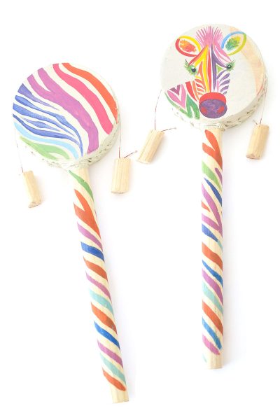 Double Sided Rainbow Zebra Spin Drum 2 Double Sided Rainbow Zebra Spin Drum