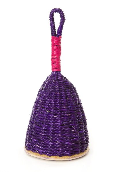 Purple and Pink Woven Elephant Grass Rattle 4 Purple and Pink Woven Elephant Grass Rattle